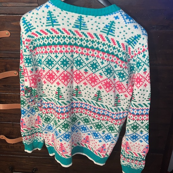 Blizzard Bay men’s ugly Christmas sweater featuring a 80s Holiday unicorn - Picture 9 of 10